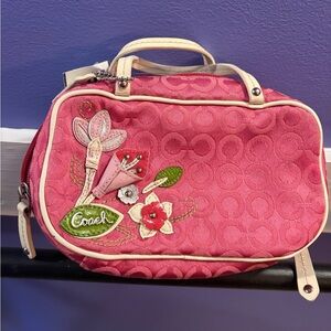 Coach Pink Floral Cosmetic Bag
